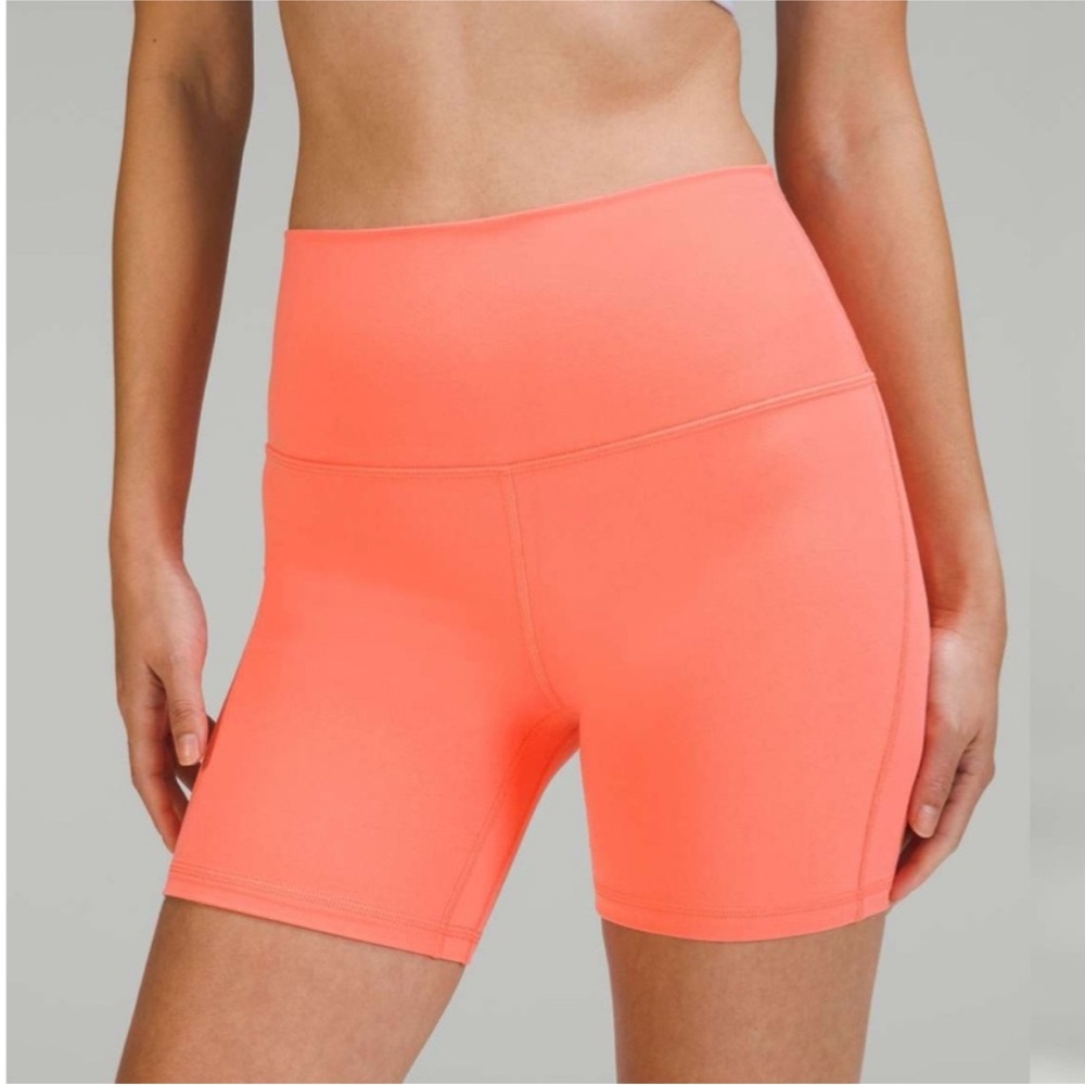lululemon athletica Bright Coral Bike Shorts